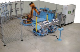 Robotic welding and drilling cell for ovens